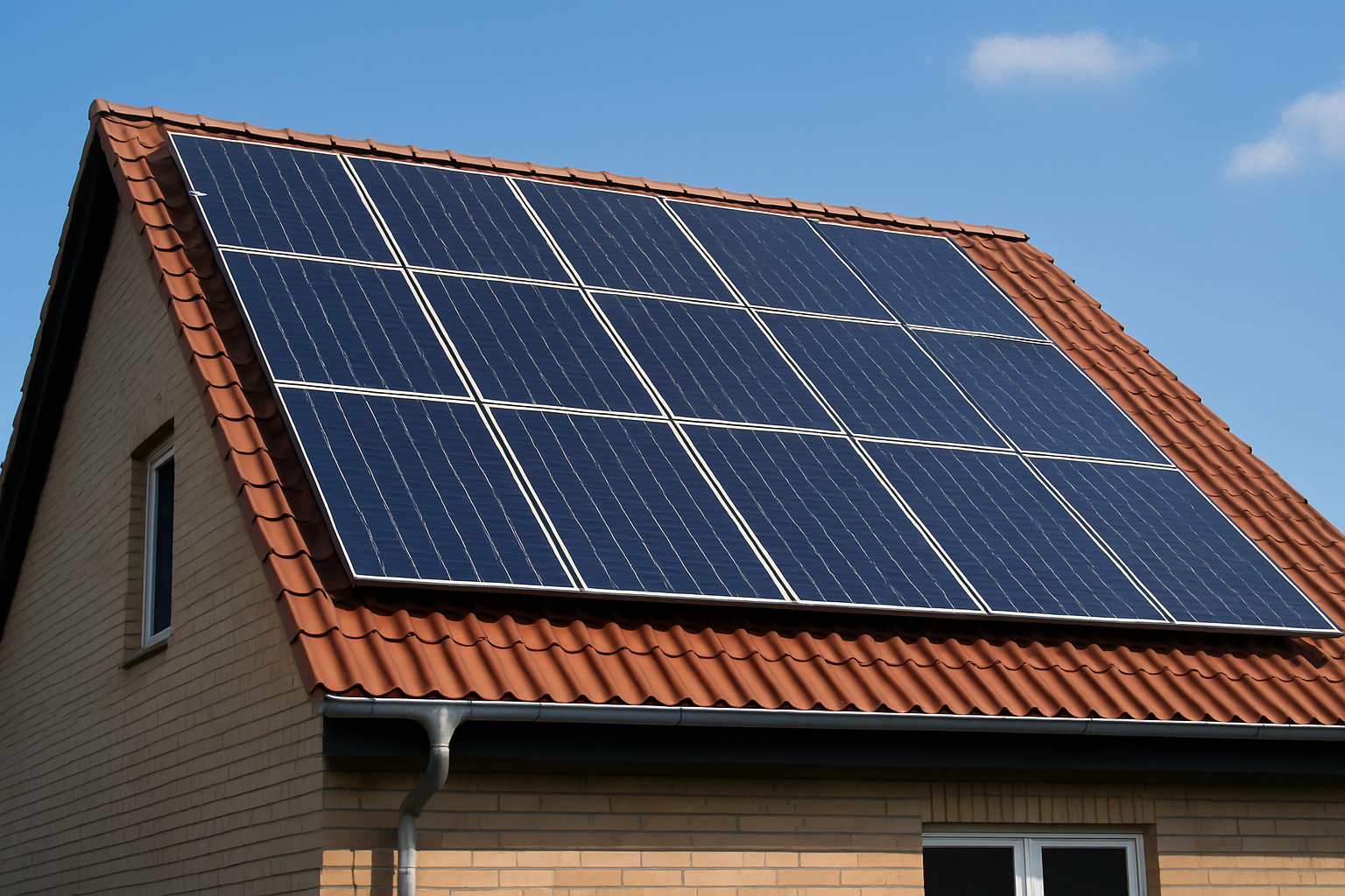 Photovoltaikanlage auf Hausdach in Hamm u2013 installiert von P&M Sanitu00e4rtechnik